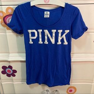 VS Pink Blue T Shirt Ruffle Sleeve